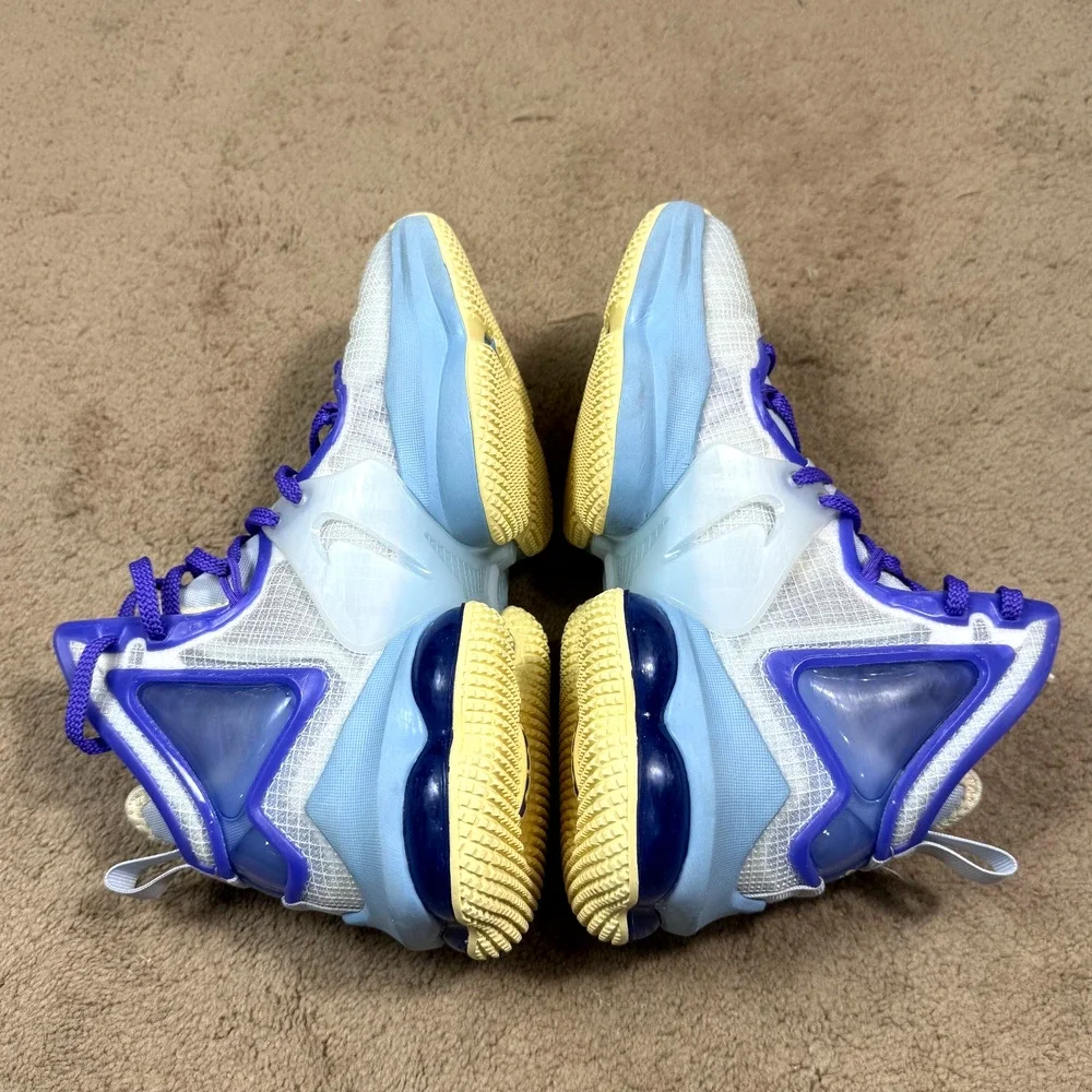 Nike Lebron 19 Easter Aura Citron Blue DD0418 432 Size 4 Youth EUC